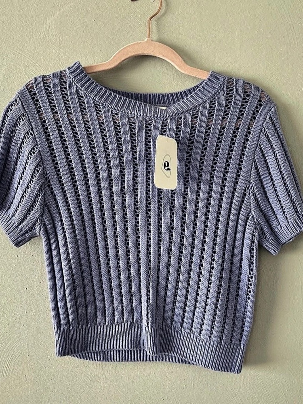 NWT elodie Open Knit Short Sleeve Sweater Size Small